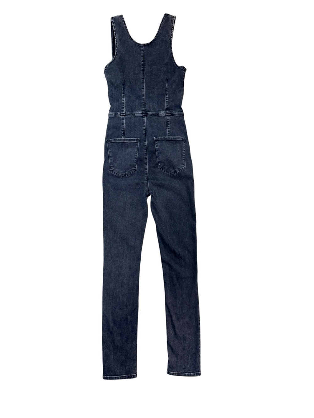 Free People Denim Jumpsuit Dark Wash Sleeveless Stretch One Piece Size 2 - Picture 3 of 16